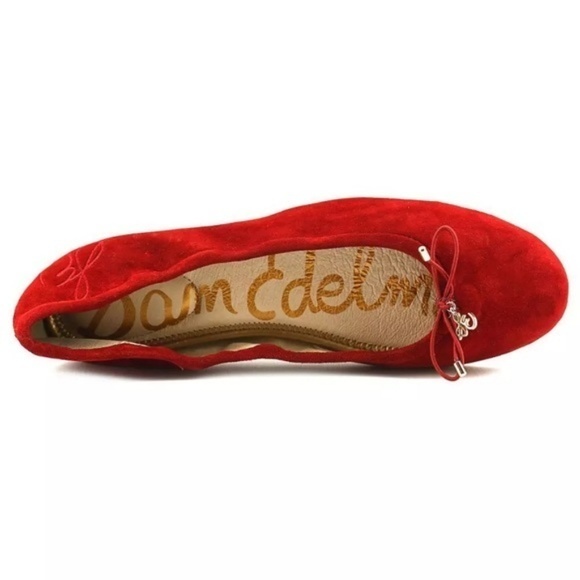 Sam Edelman FELICIA red suede leather ballet flats - Picture 3 of 8